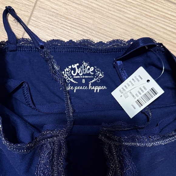 Justice Navy Tank With Silver Lace Trim Camisole - Picture 2 of 4